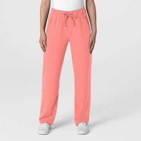 NonIrritatingStitching Fashionable Design Nova Women's Stovepipe High-Low Hem Scrub Pant - Paradise Pink