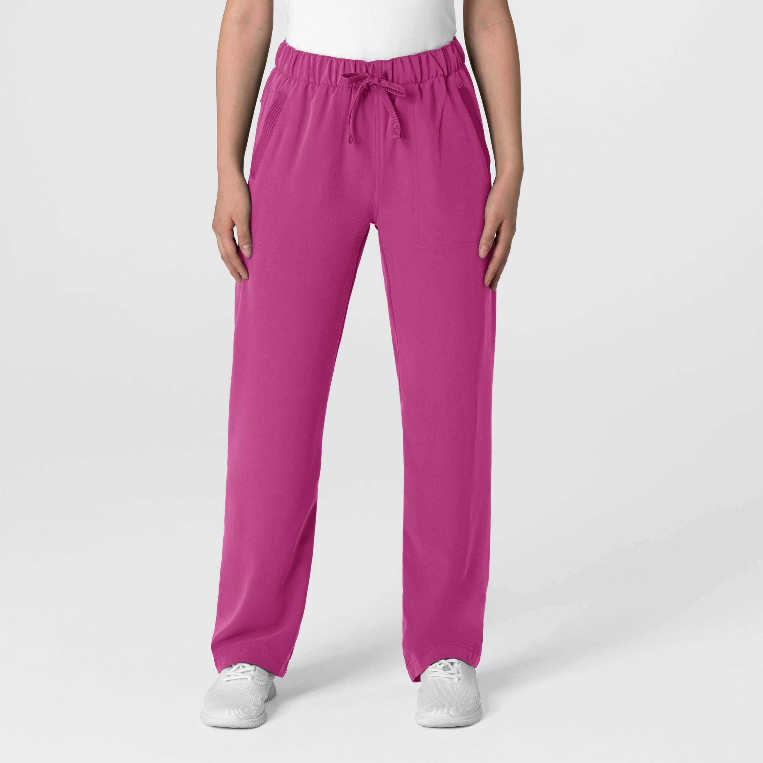 Flexible Activewear Thermal Regulating Nova Women's Stovepipe High-Low Hem Scrub Pant - Raspberry