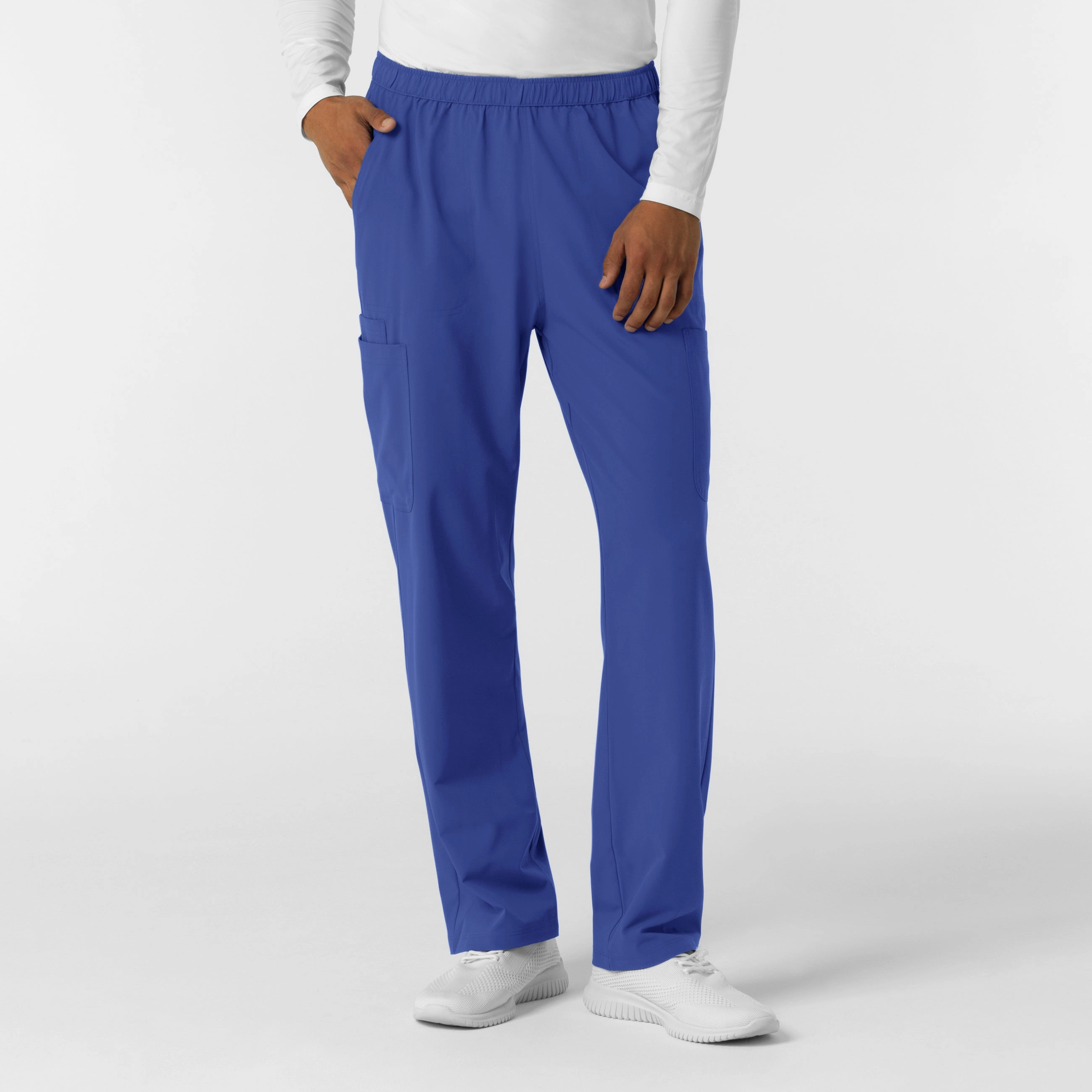 NURTUR Men's Straight Leg Cargo Scrub Pant - Galaxy Blue Full Comfort