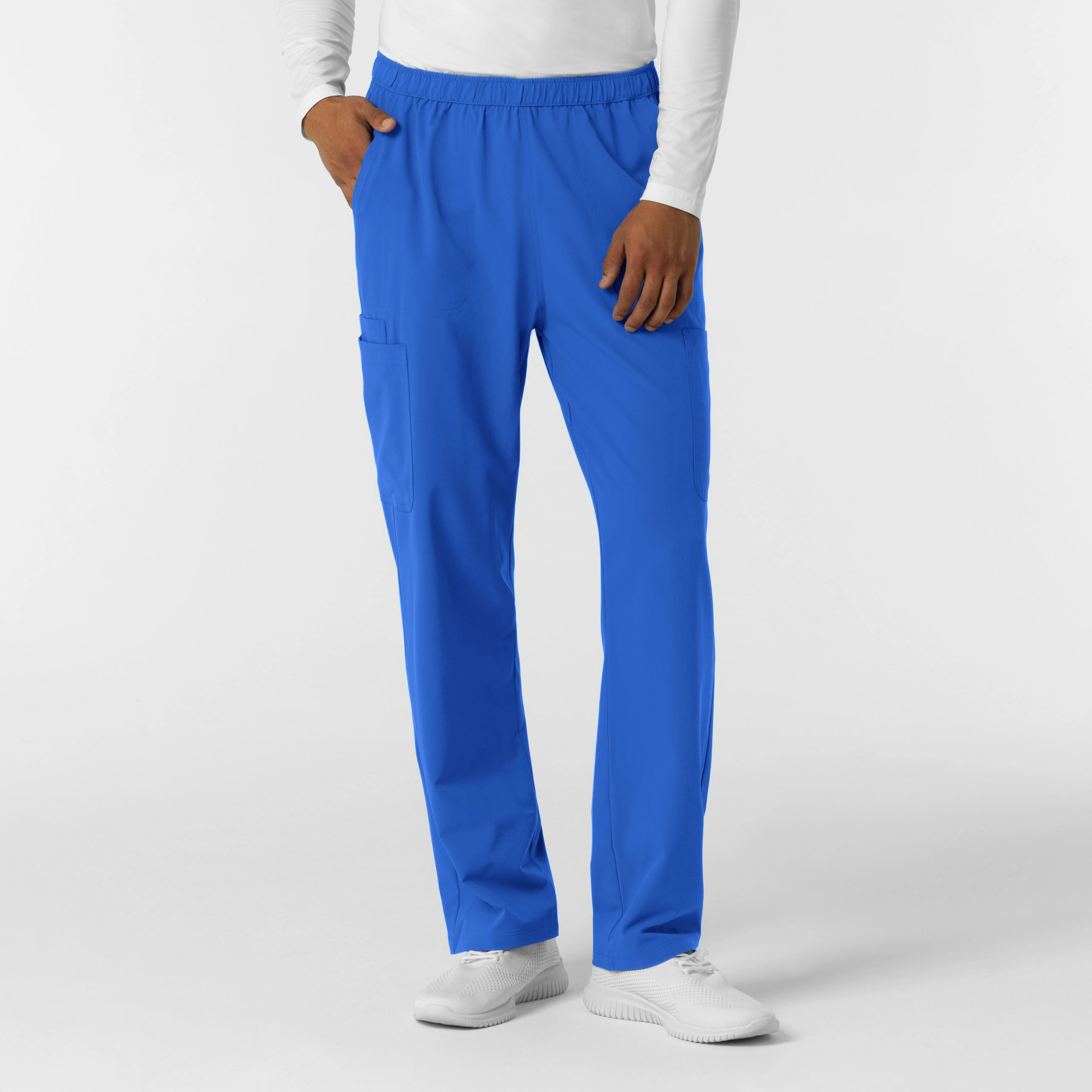 NURTUR Men's Straight Leg Cargo Scrub Pant - Royal Perfect Comfort Fit Elasticized Cuffs