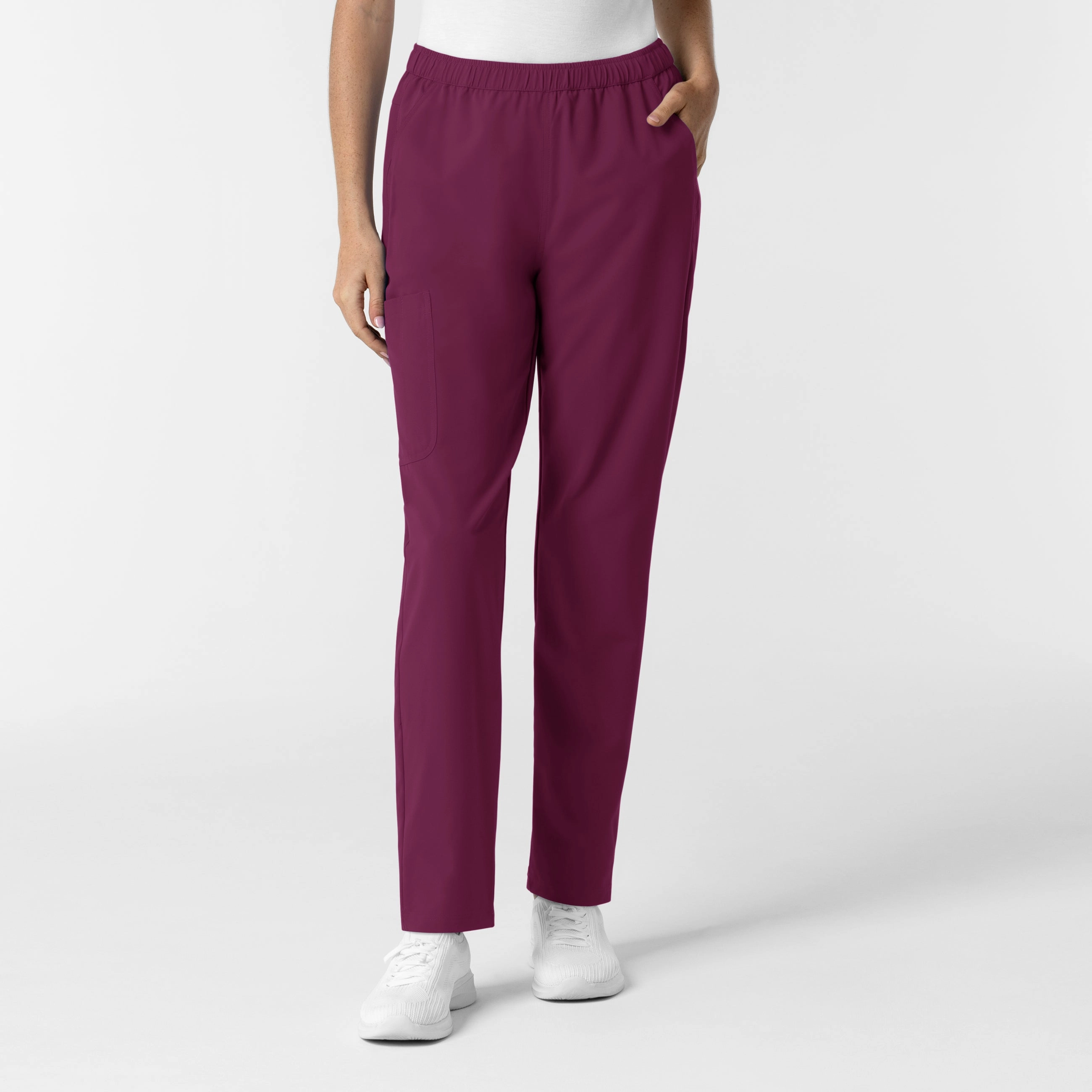 NURTUR Women's Slim Leg Scrub Pant - Wine FlexFoamPadding