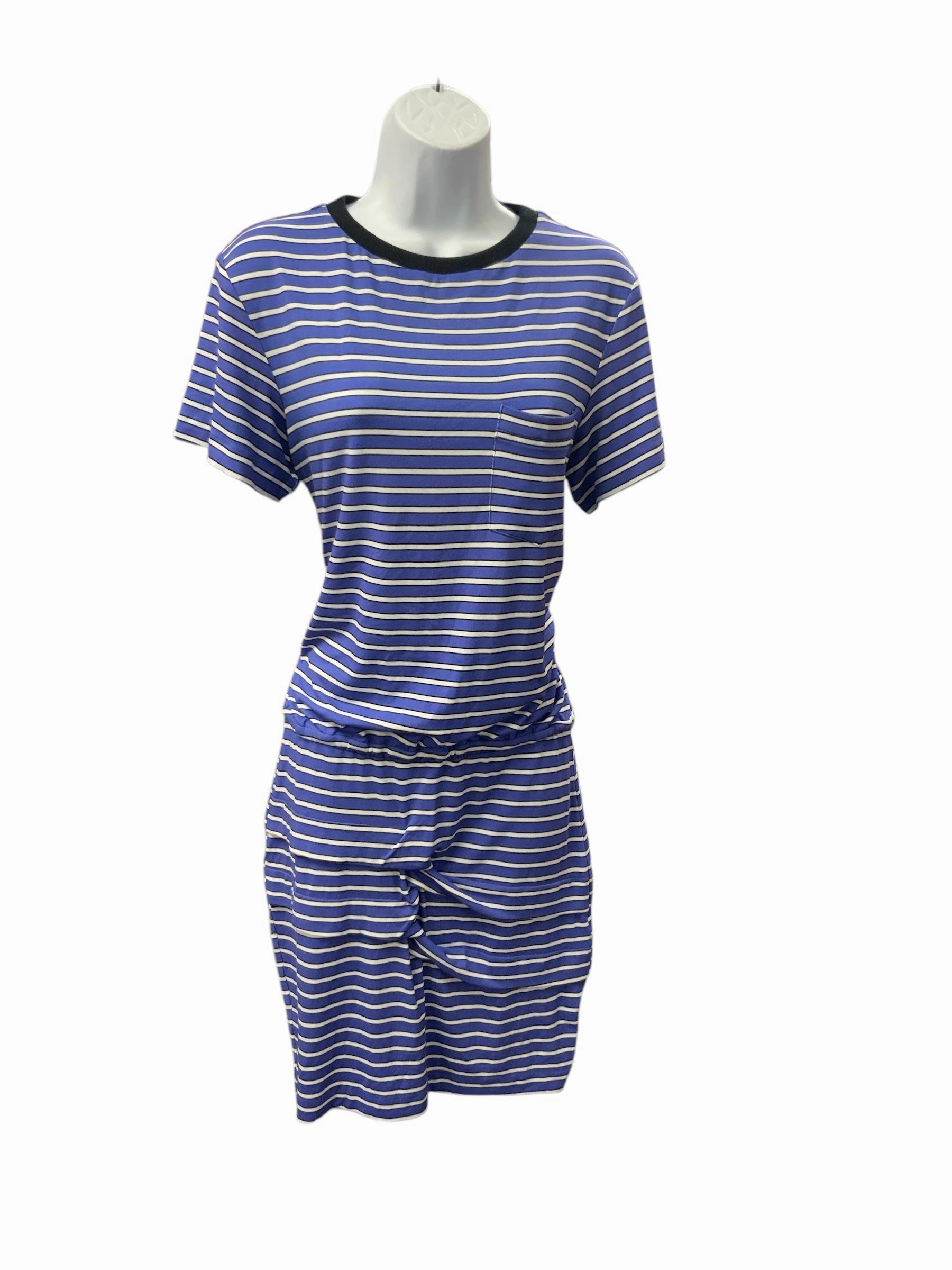 NWT Nicole Miller Collection Women's Dress Blue XS Vacation Vibes Subtle-Print