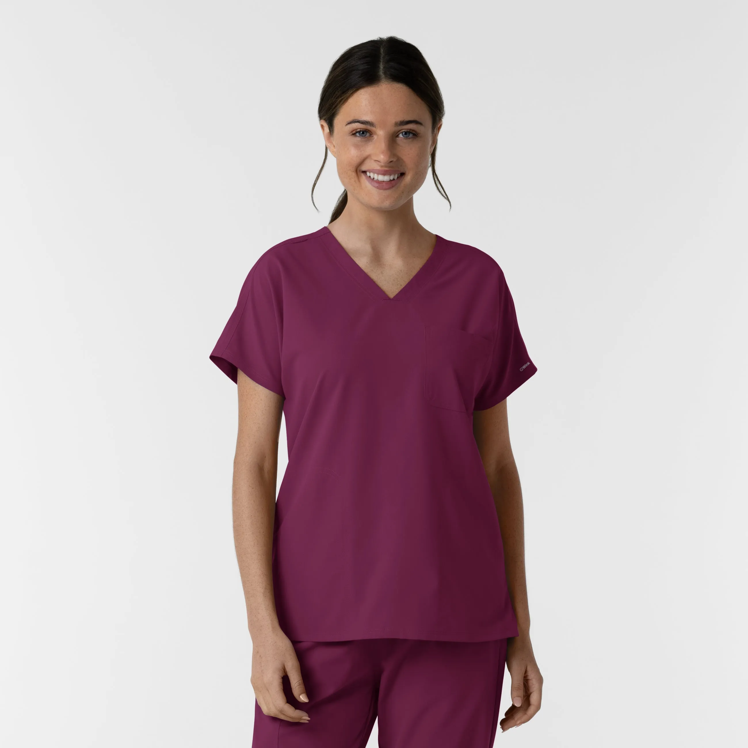 Casual Wear NURTUR Women's Drop Shoulder Tunic Scrub Top - Wine