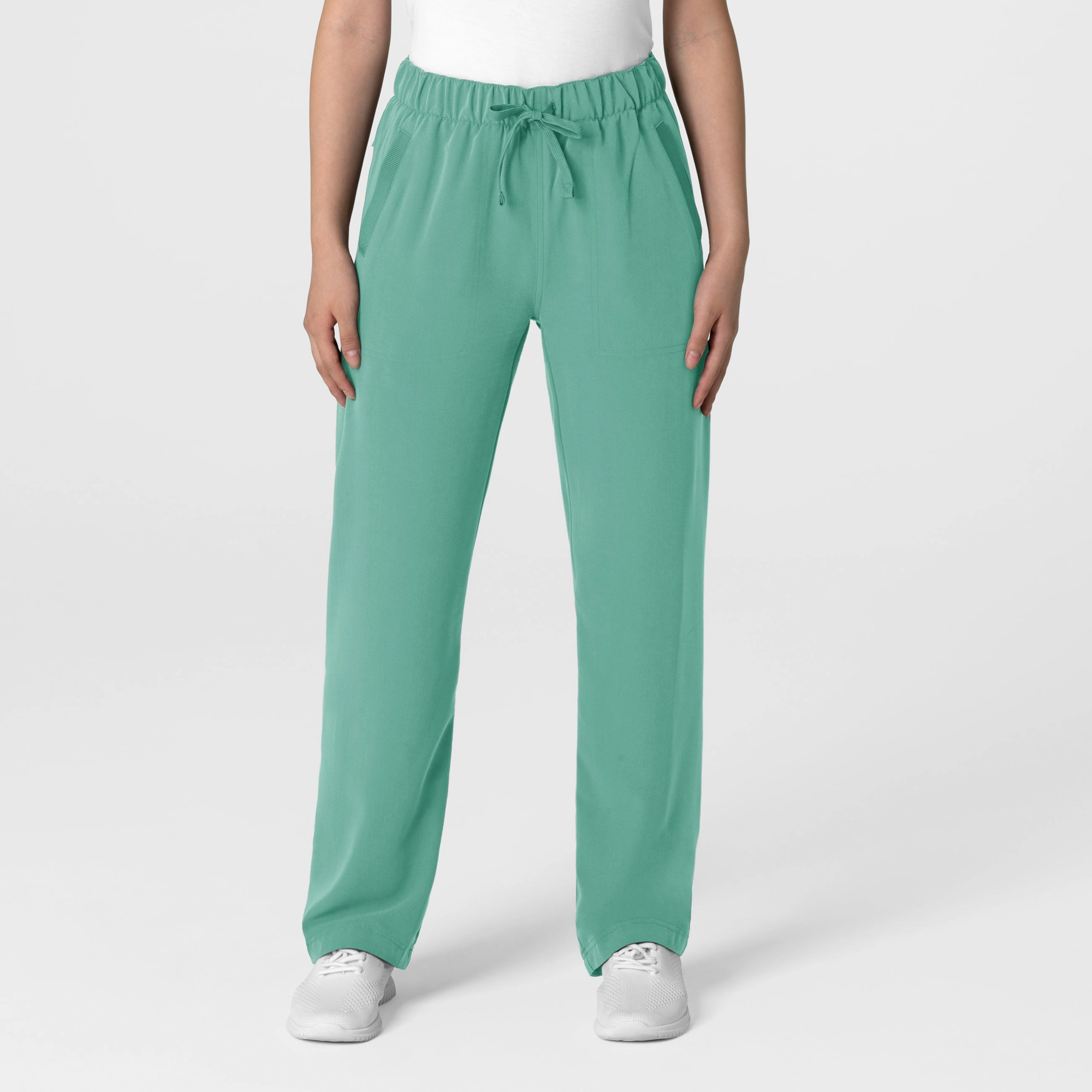 Non Iron Technology Nova Women's Stovepipe High-Low Hem Scrub Pant - Turquoise