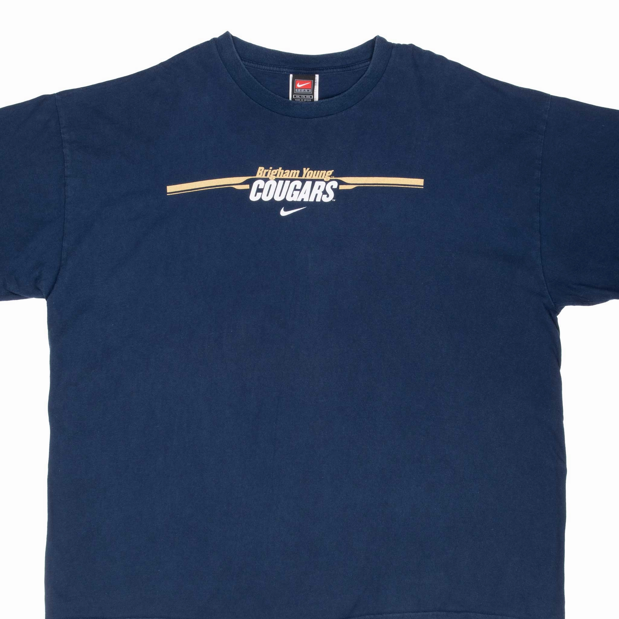 High Durability Weave All-Day Comfort Wear VINTAGE NIKE NCAA BRIGHAM YOUNG COUGARS NAVY 1990S TEE SHIRT 2XL