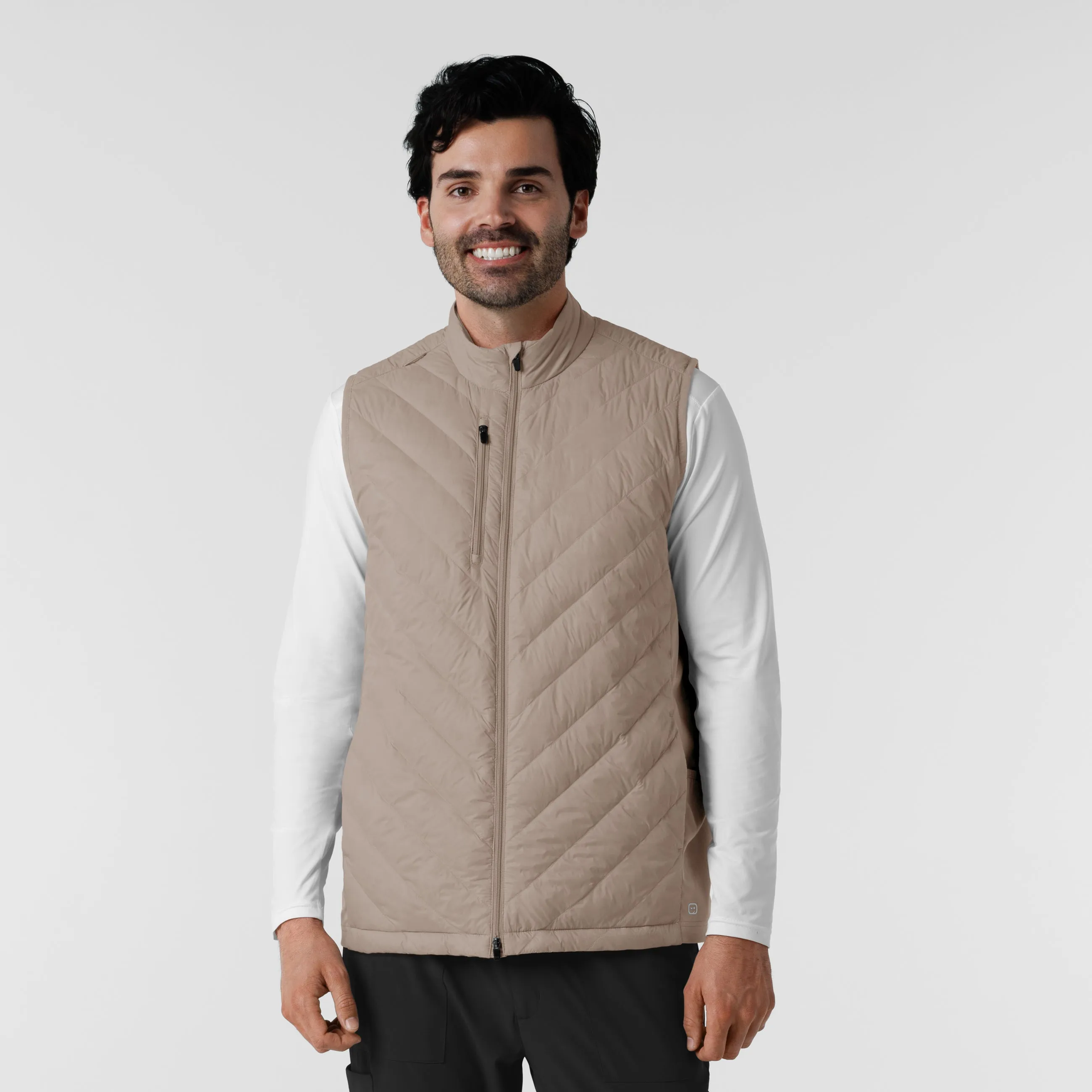Men's Quilted Scrub Vest - Haze Breathable Mesh Back
