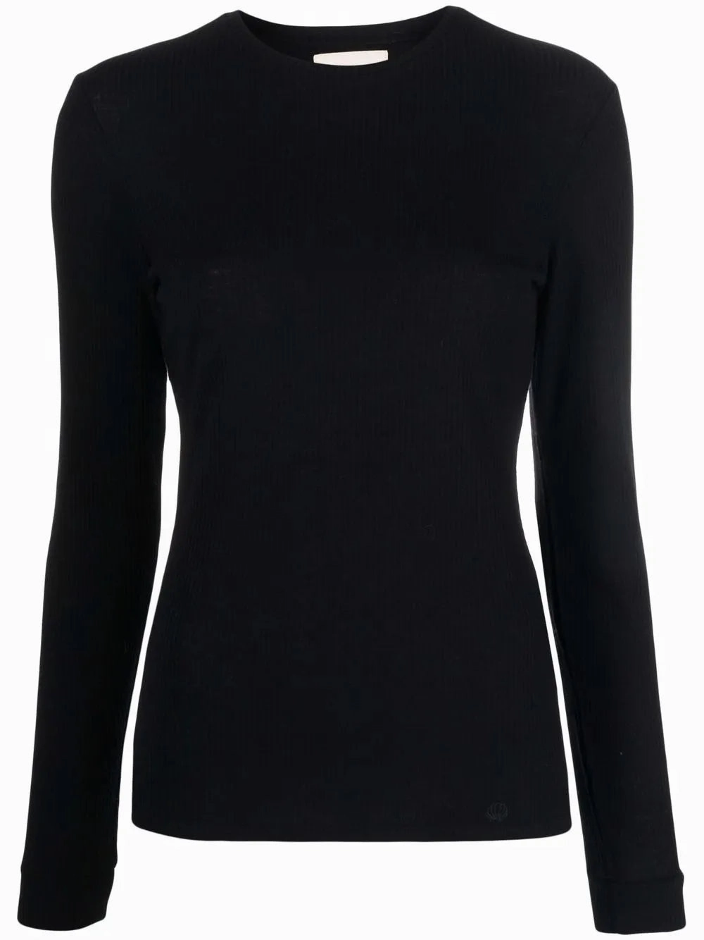 Thermal Insulation Layer Daily Comforted Ortigia LDS Ribbed Long Sleeve T-shirt in Black