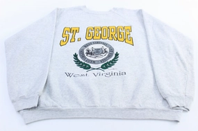 product affordable accessibility 90's West Virginia University St. George Sweatshirt