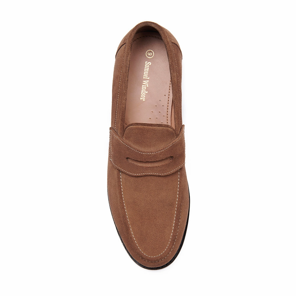Stylish Support Step Safe Penny Loafer - Honey Suede