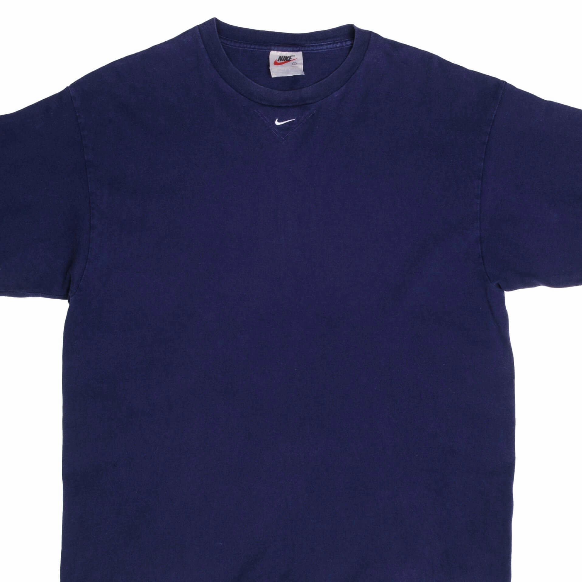 Versatile Design VINTAGE NIKE CENTER SWOOSH BLUE TEE SHIRT LATE 1990S LARGE MADE IN USA