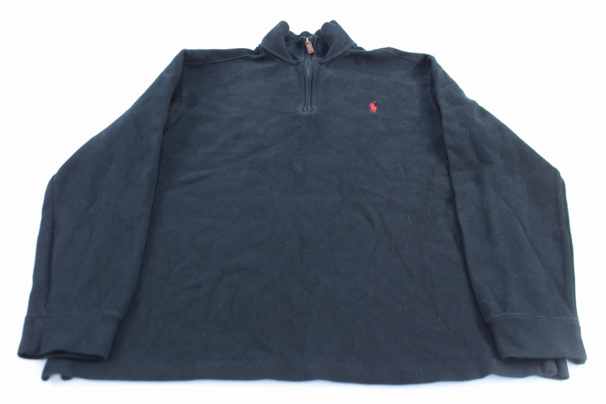 Polo by Ralph Lauren Embroidered Logo Black Quarter Zip Sweater vacation wear Daily Use