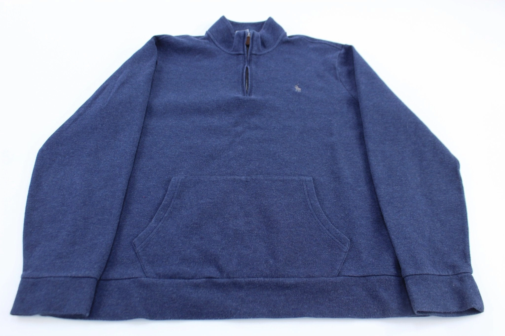 Polo by Ralph Lauren Embroidered Logo Blue Pullover Sweater Essential Minimal Matte Finish