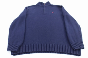 Polo by Ralph Lauren Embroidered Logo Blue Pullover Sweater Stylish Fit Hooded