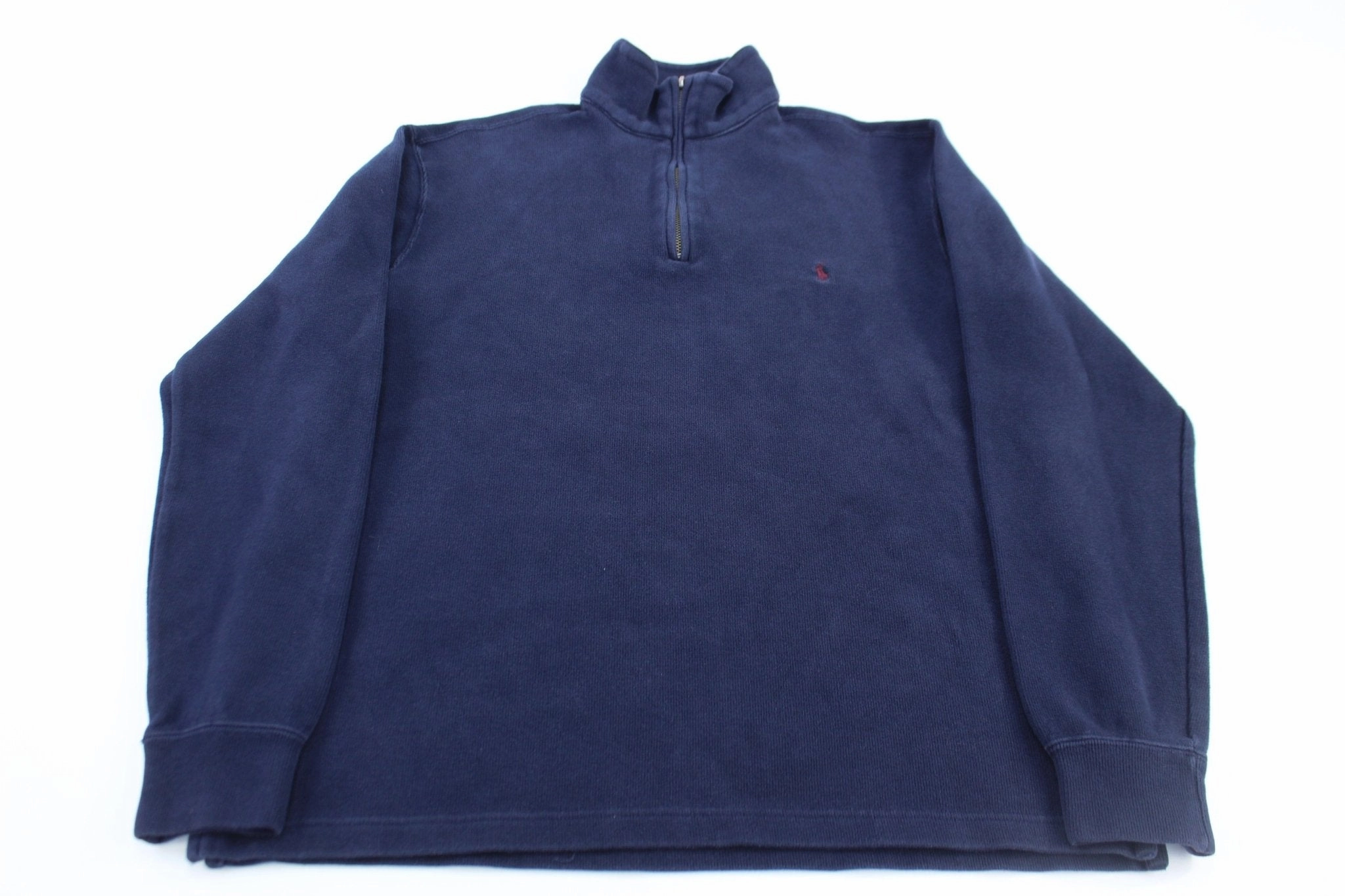 chain accents product houndstooth sophistication Polo by Ralph Lauren Embroidered Logo Blue Quarter Zip Sweater
