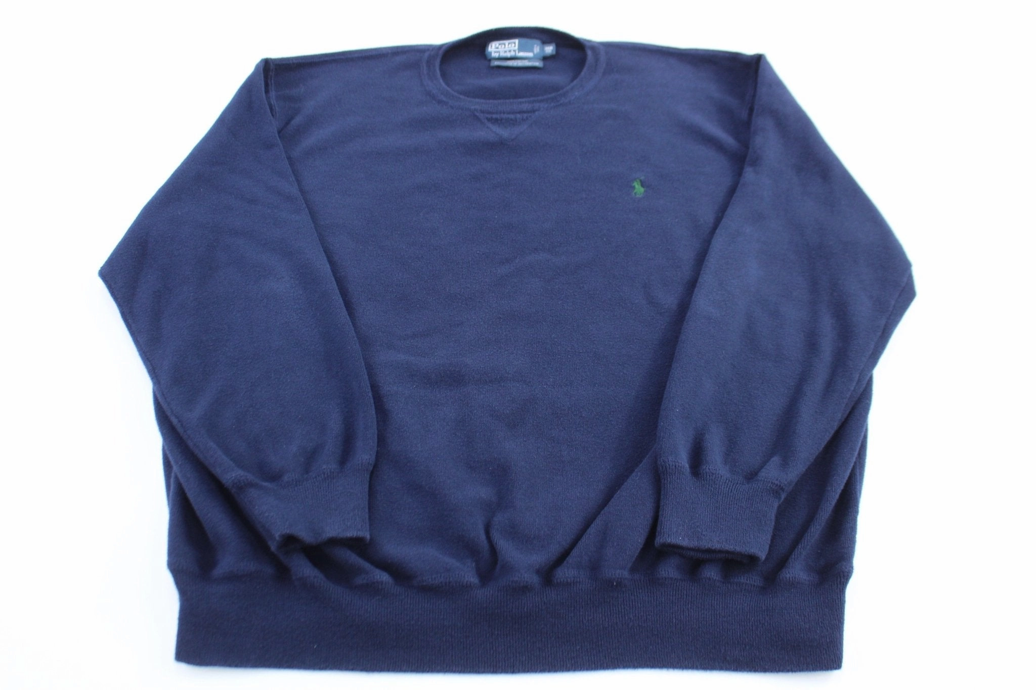 High End Polo by Ralph Lauren Embroidered Logo Blue Sweater