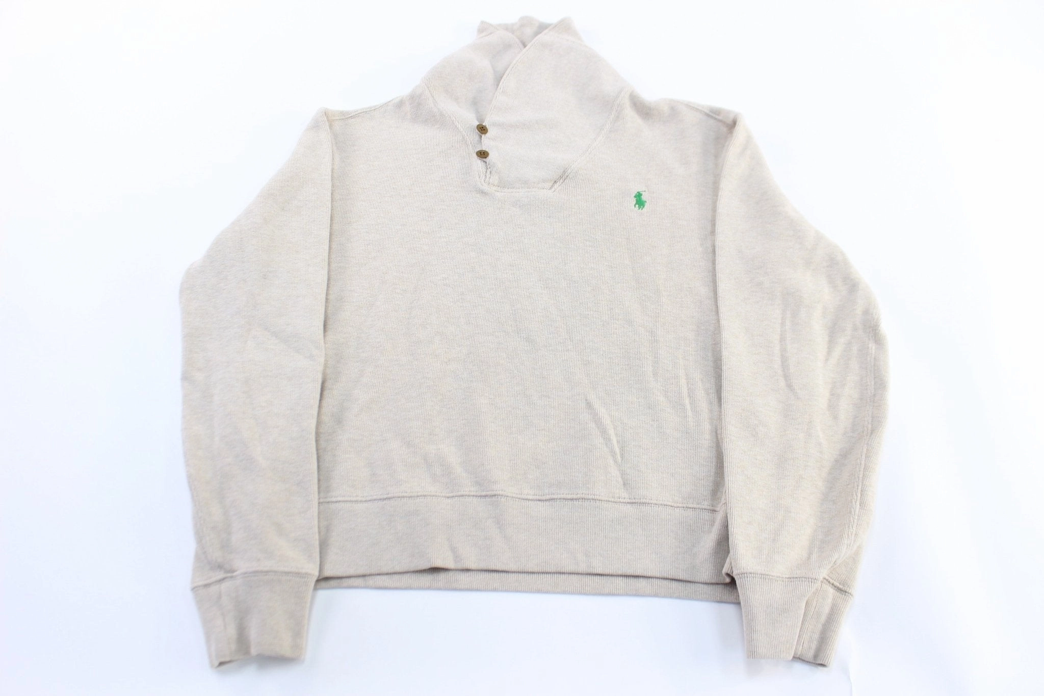 Polo by Ralph Lauren Embroidered Logo Cream Pullover Sweater Urban Fashion Warm Fashion