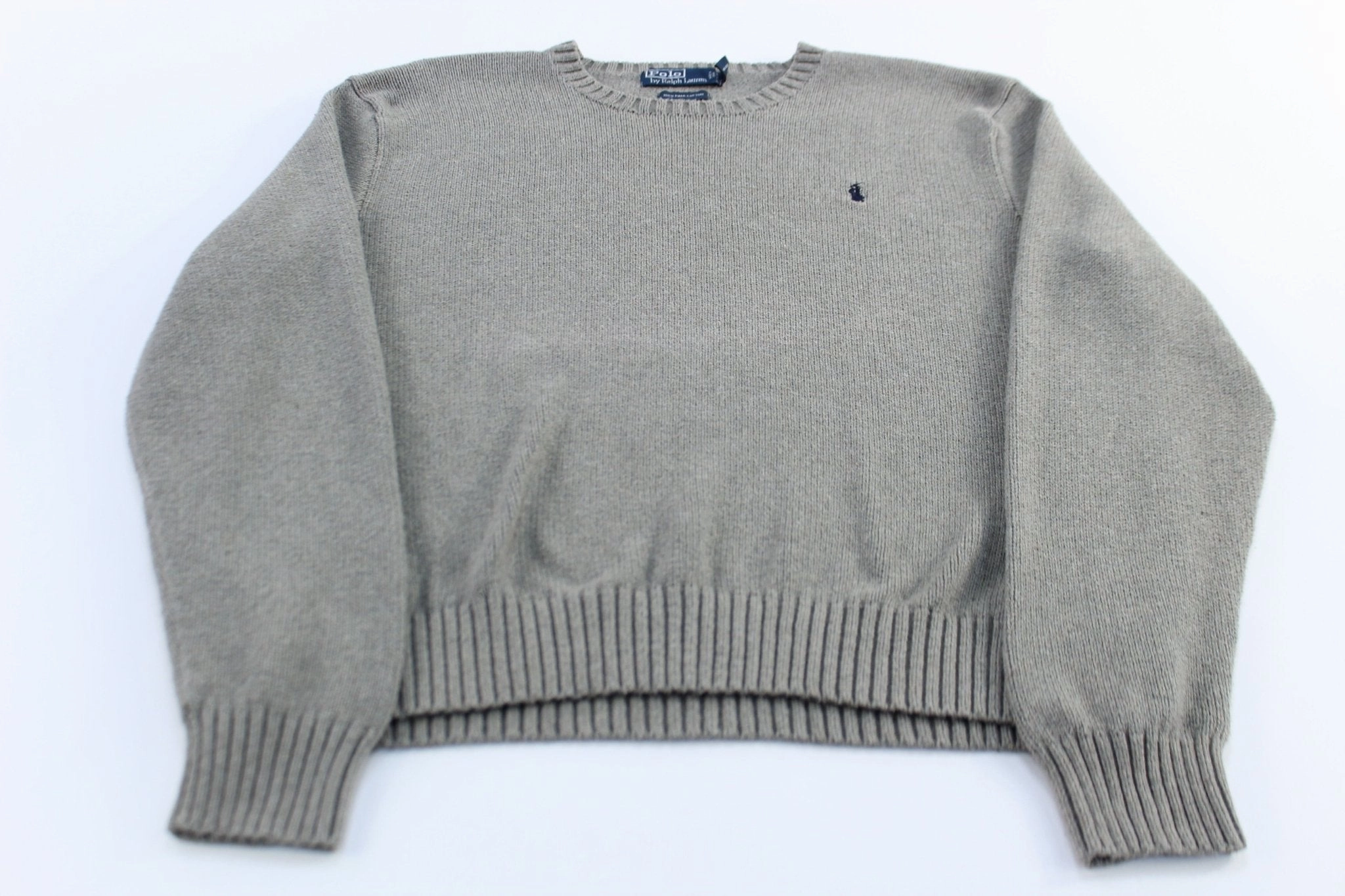 Polo by Ralph Lauren Embroidered Logo Grey Knit Sweater product gift worthy appeal User Experience