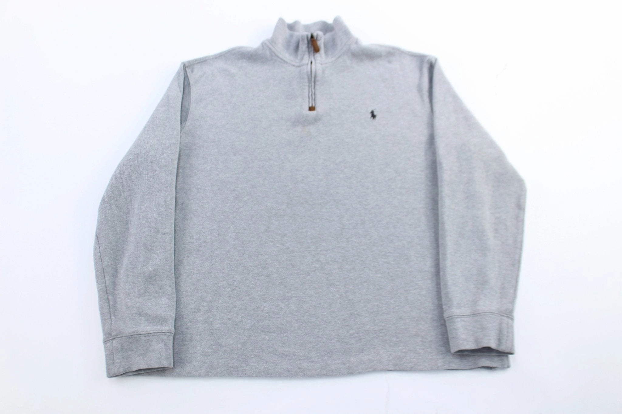 thermal Houndstooth Polo by Ralph Lauren Embroidered Logo Grey Pullover Sweater