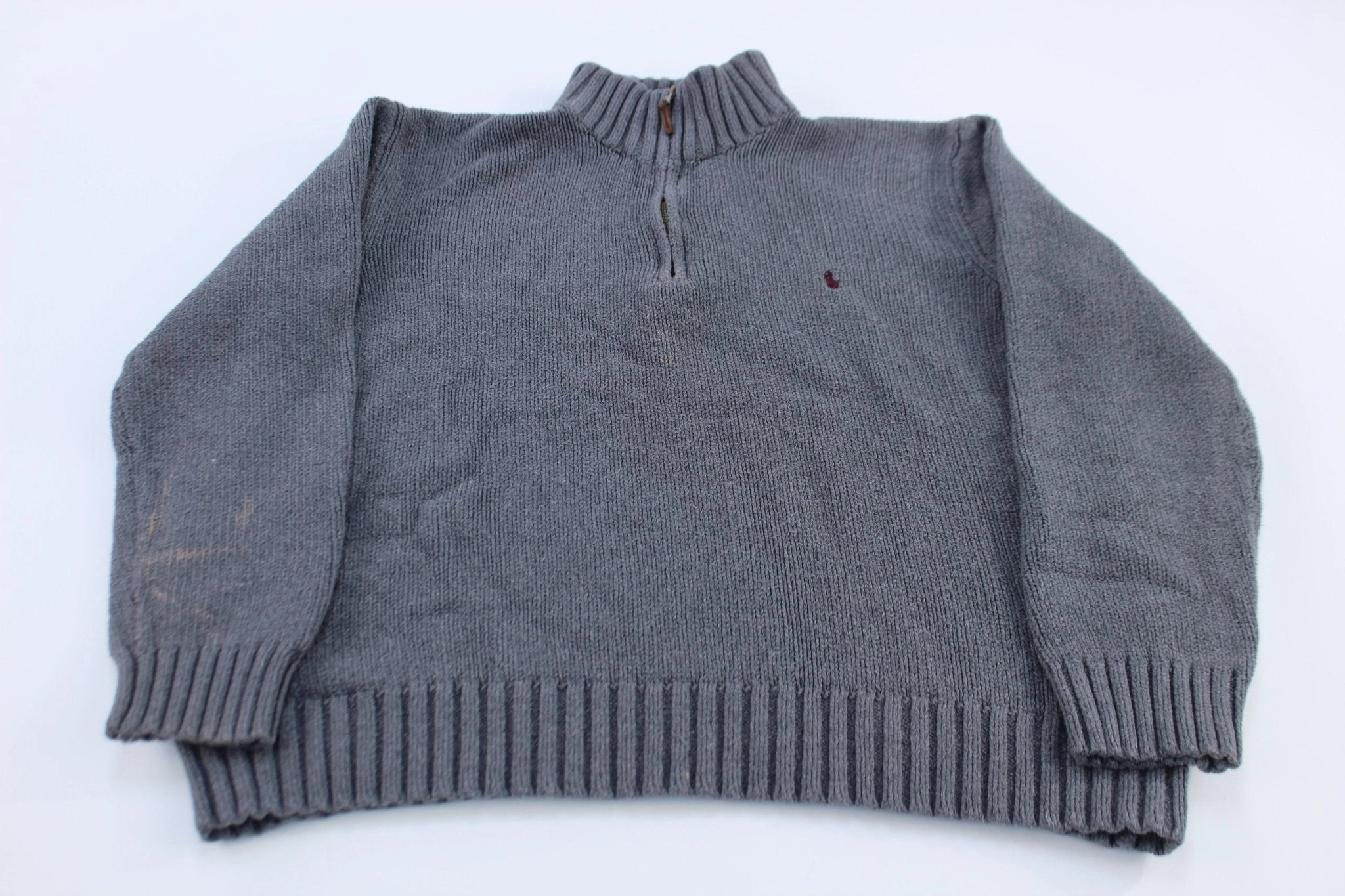 Comfy Comfort Casual Basics Polo by Ralph Lauren Embroidered Logo Grey Pullover Sweater