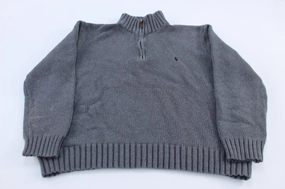 Comfy Comfort Casual Basics Polo by Ralph Lauren Embroidered Logo Grey Pullover Sweater