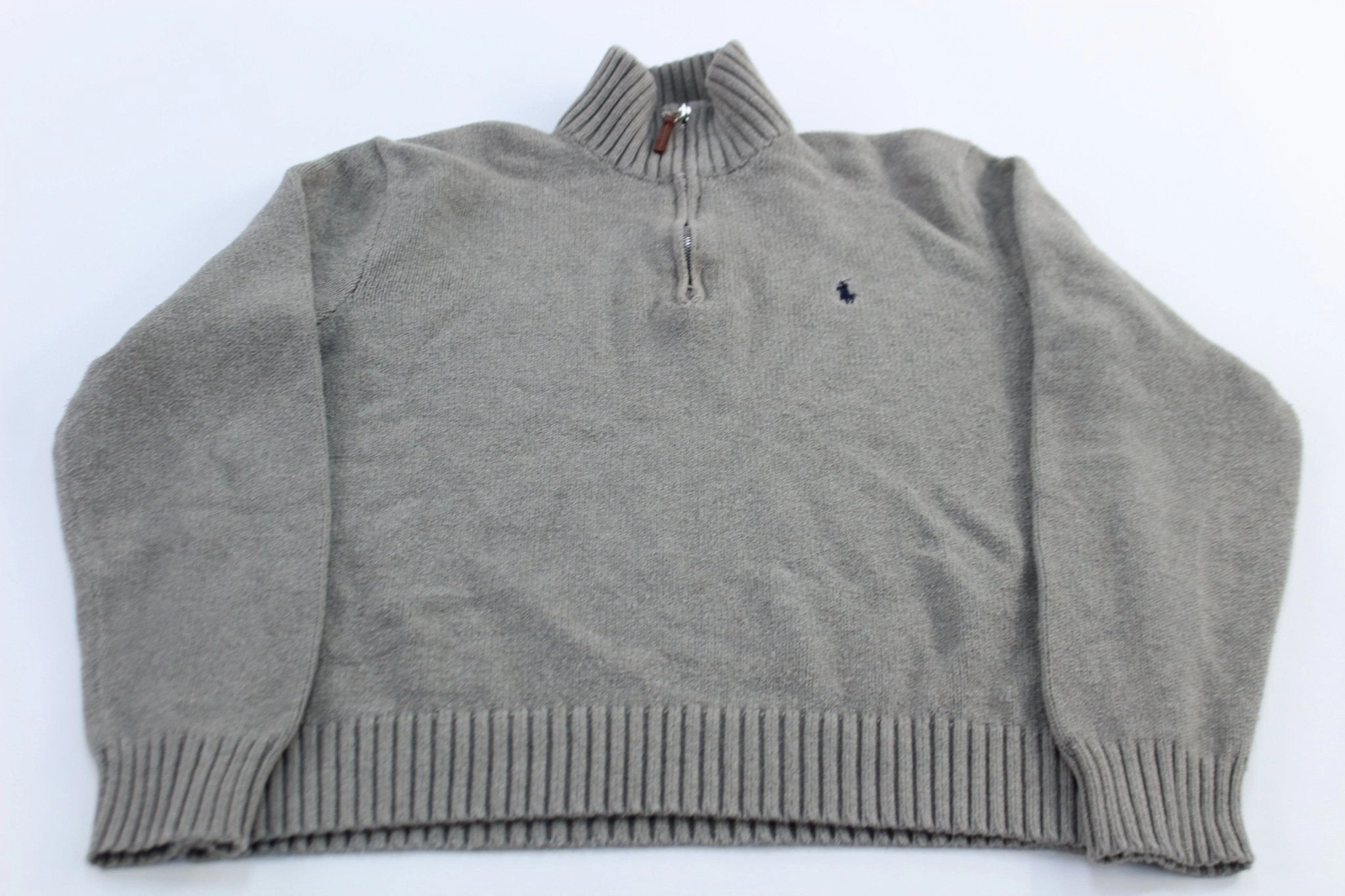 Polo by Ralph Lauren Embroidered Logo Grey Quarter Zip Sweater product ethnic authenticity