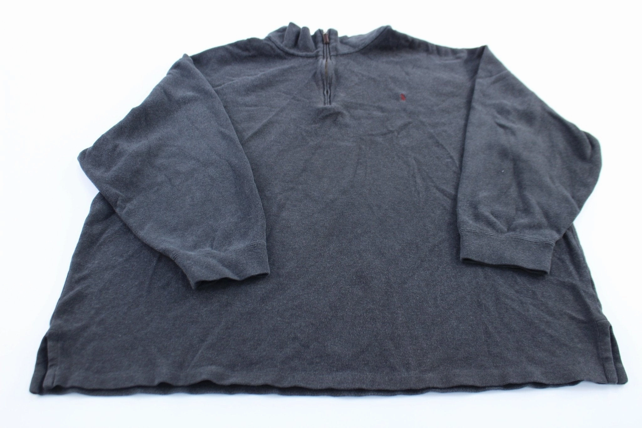 Cozy Apparel Polo by Ralph Lauren Embroidered Logo Grey Quarter Zip Sweater