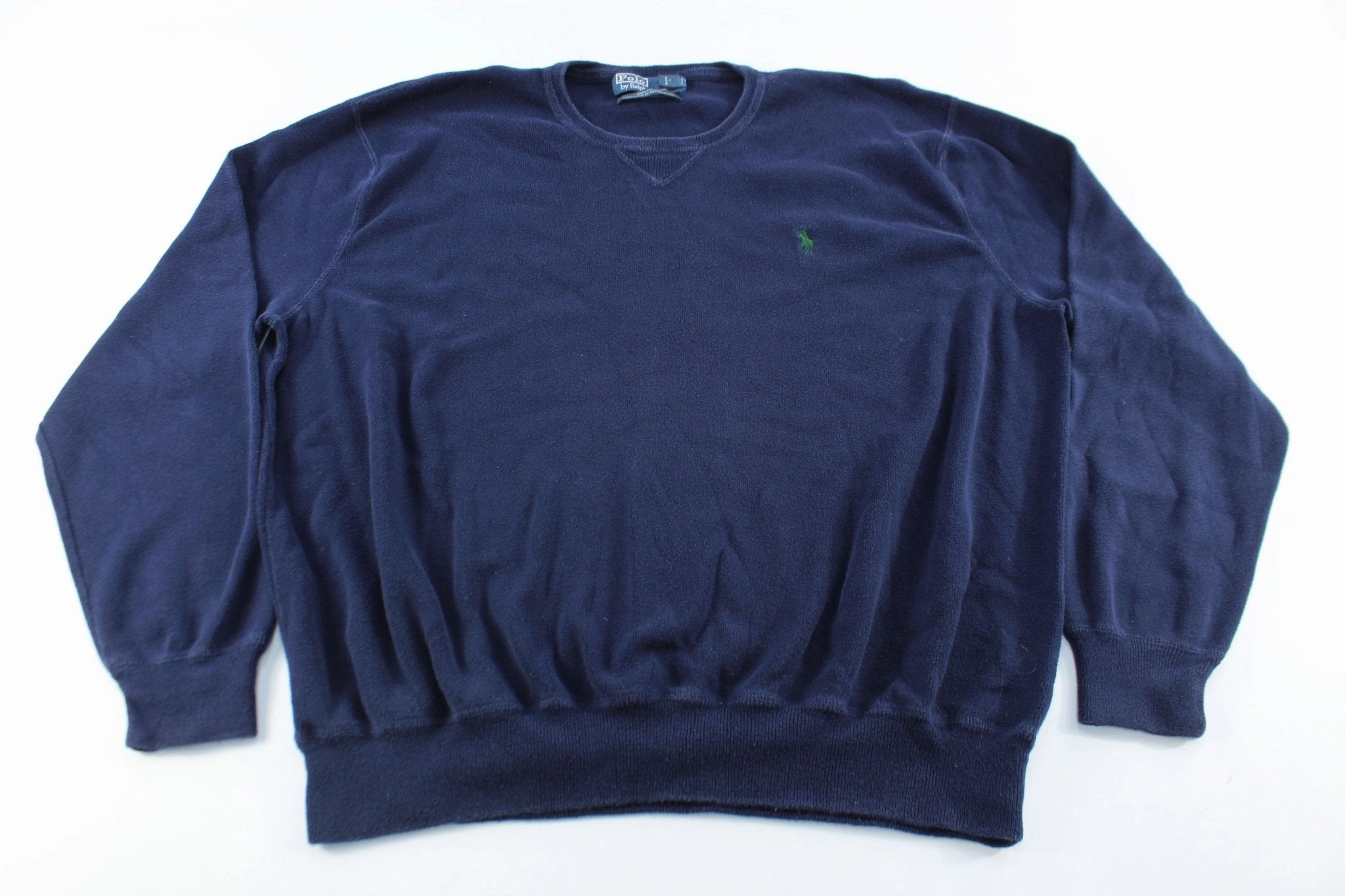 Polo by Ralph Lauren Embroidered Logo Navy Blue Sweater Chilly Day Wear