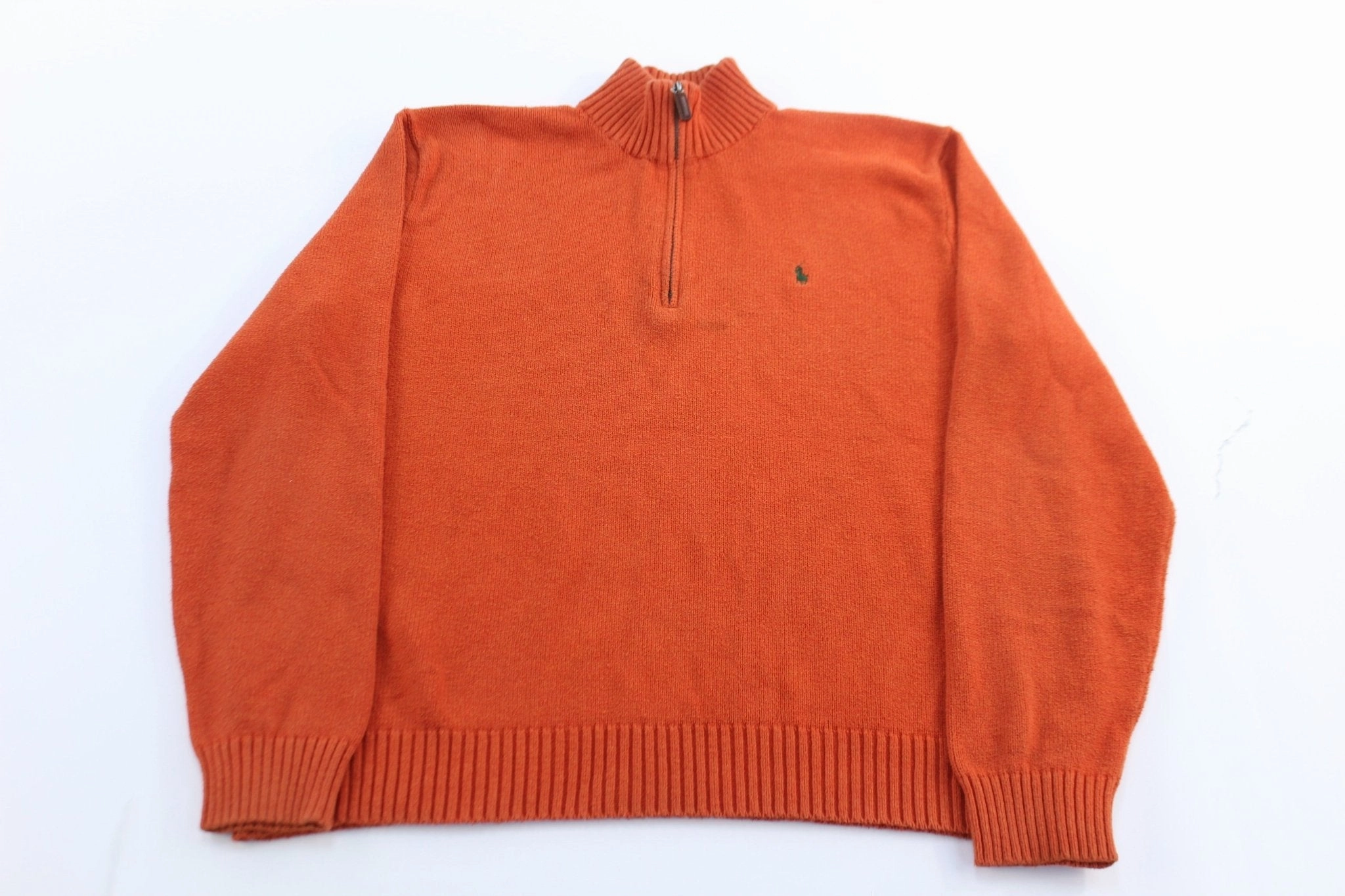 Polo by Ralph Lauren Embroidered Logo Orange Pullover Sweater Tall Length