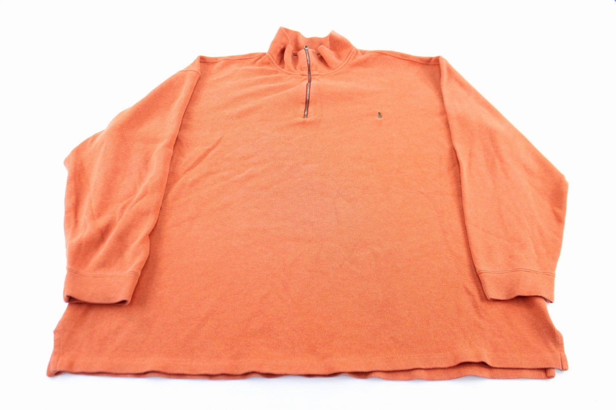 Minimal Staple Polo by Ralph Lauren Embroidered Logo Orange Zip Up Sweater