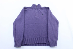 Polo by Ralph Lauren Embroidered Logo Purple Pullover Sweater product shoe support