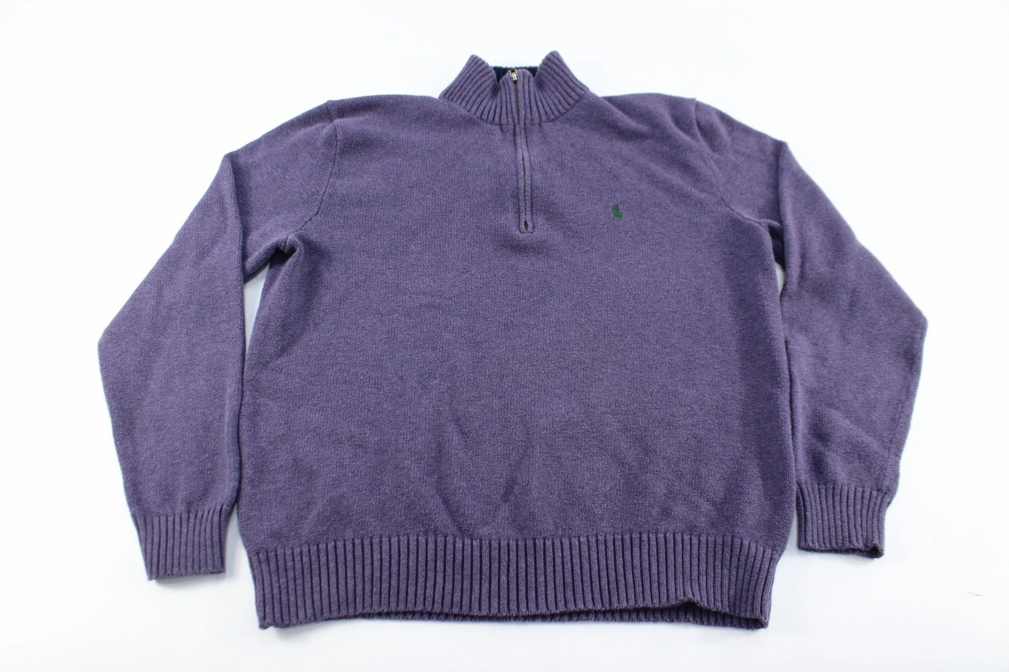 Core Comfort Polo by Ralph Lauren Embroidered Logo Purple Sweater