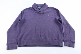 Polo by Ralph Lauren Embroidered Logo Purple Sweater right for formal events sequin