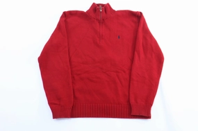 Trendy Outfit Lightweight Layer Polo by Ralph Lauren Embroidered Logo Red Pullover Sweater