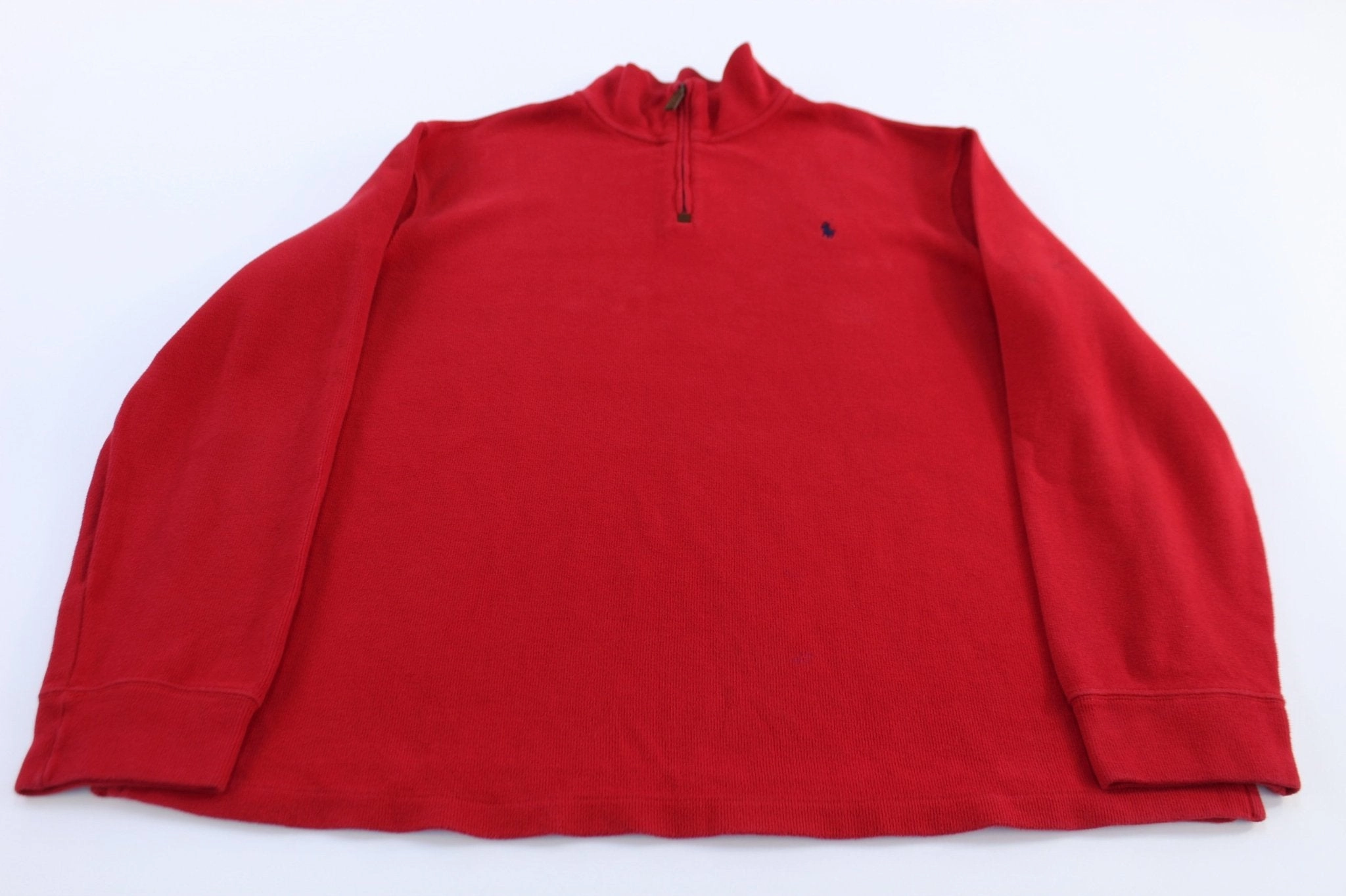 product fuzzy coziness Outdoor Fit Polo by Ralph Lauren Embroidered Logo Red Quarter Zip Sweater