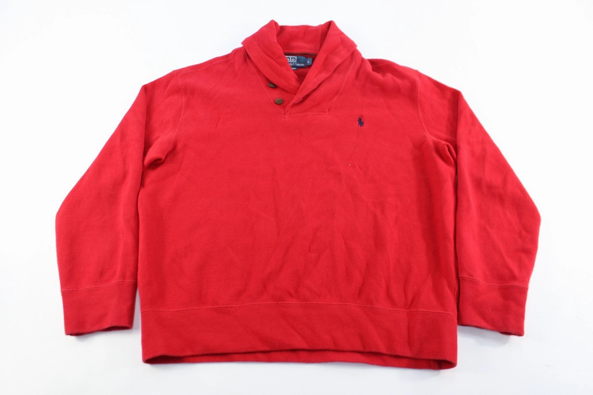 Fitted Shape Chill Style Polo by Ralph Lauren Embroidered Logo Red Sweater