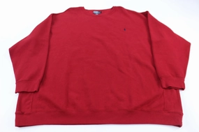 Quilted Lining Polo by Ralph Lauren Embroidered Logo Red Sweatshirt