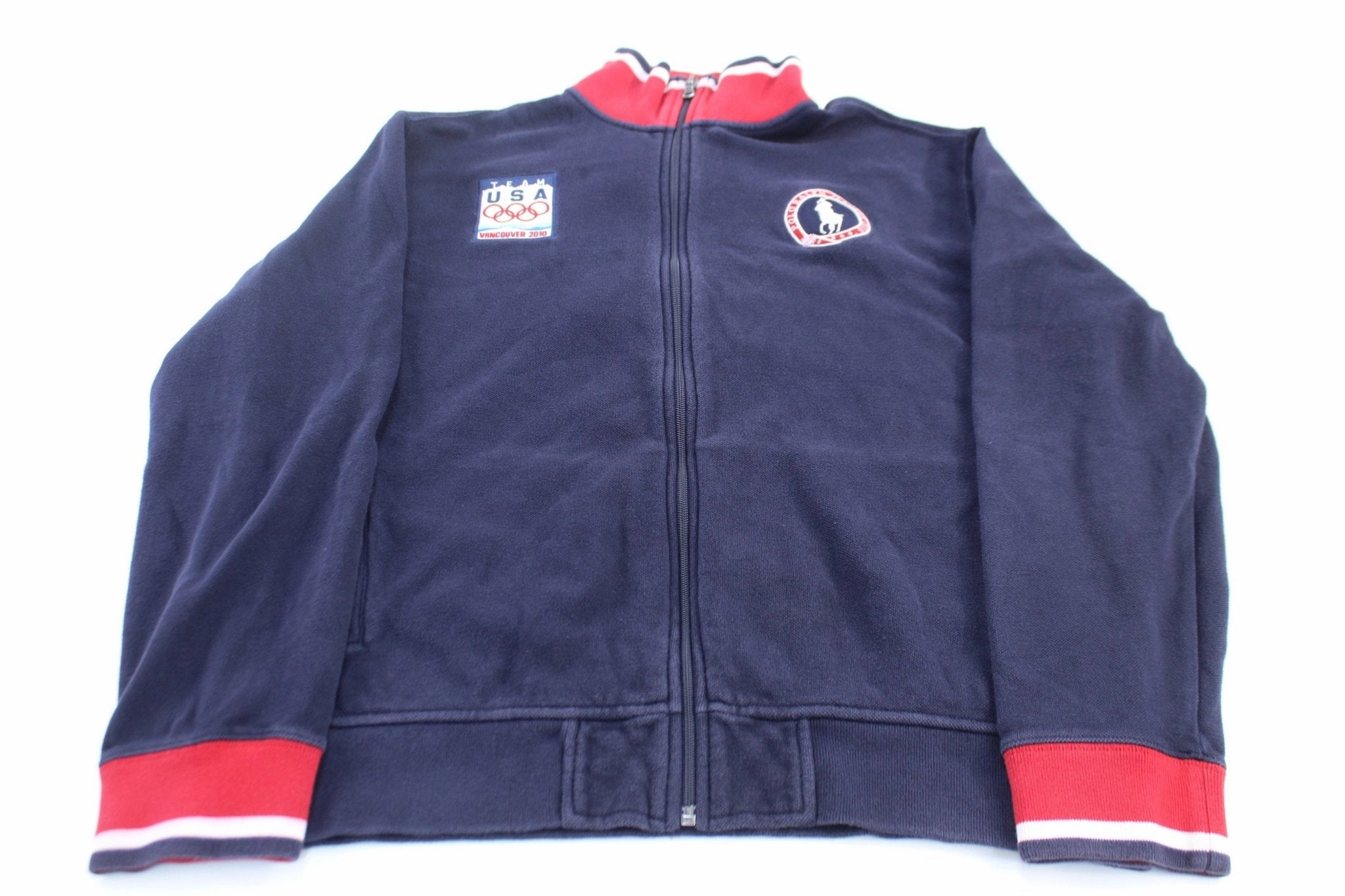 Limited Edition High-Quality Fabric Polo by Ralph Lauren Embroidered Vancouver Team USA Zip Up Sweater