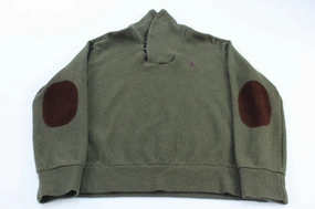 Outdoor Fit Breathable wear Polo by Ralph Lauren Green Elbow Patch Pullover Sweater