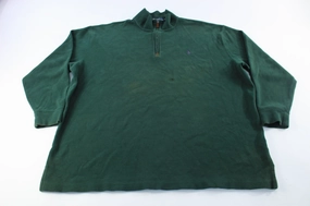 Polo by Ralph Lauren Green Quarter Zip Sweater good for holidays workout wear