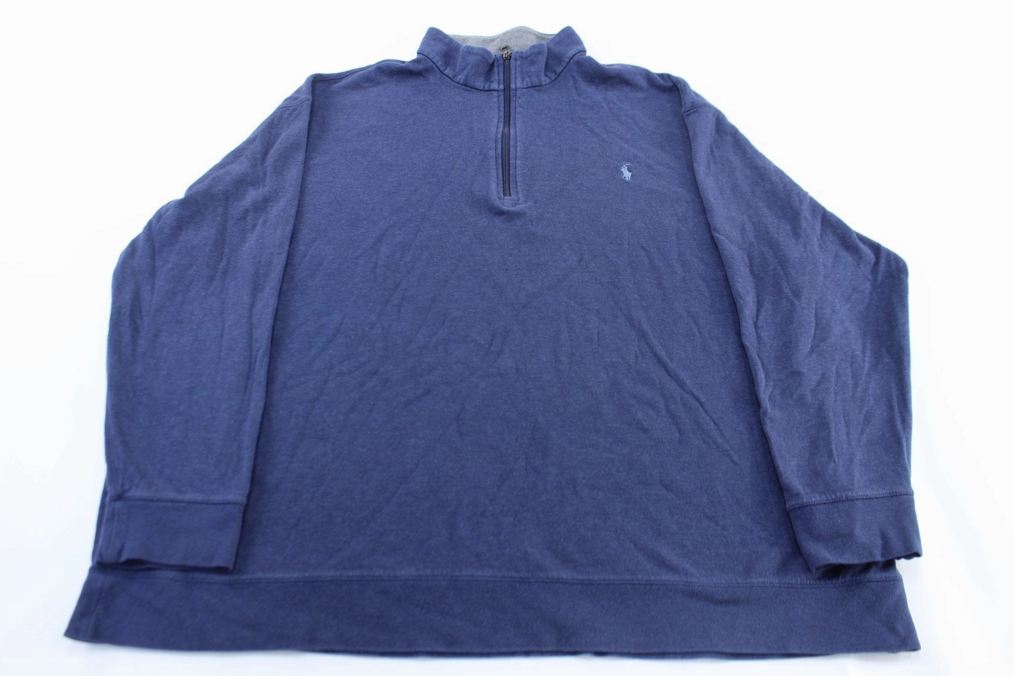 Warm Polo Ralph Lauren Blue Pullover Zip Up Sweater