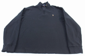 Polo Ralph Lauren Embroidered Logo Black Quarter Zip Sweater Thermal Lining Versatile Outfit