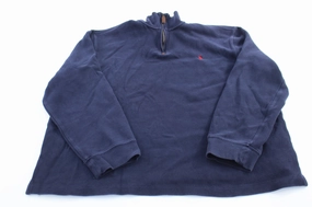 Zippered Pocket Polo Ralph Lauren Embroidered Logo Blue Quarter Zip Sweater