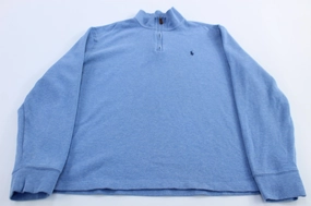 Premium Quality Polo Ralph Lauren Embroidered Logo Blue Quarter Zip Sweater