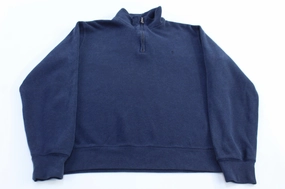 Polo Ralph Lauren Embroidered Logo Blue Quarter Zip Sweater surfing suitable product sporty appeal