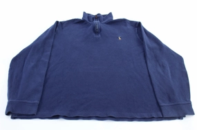 Bright Colors Polo Ralph Lauren Embroidered Logo Blue Quarter Zip Sweater