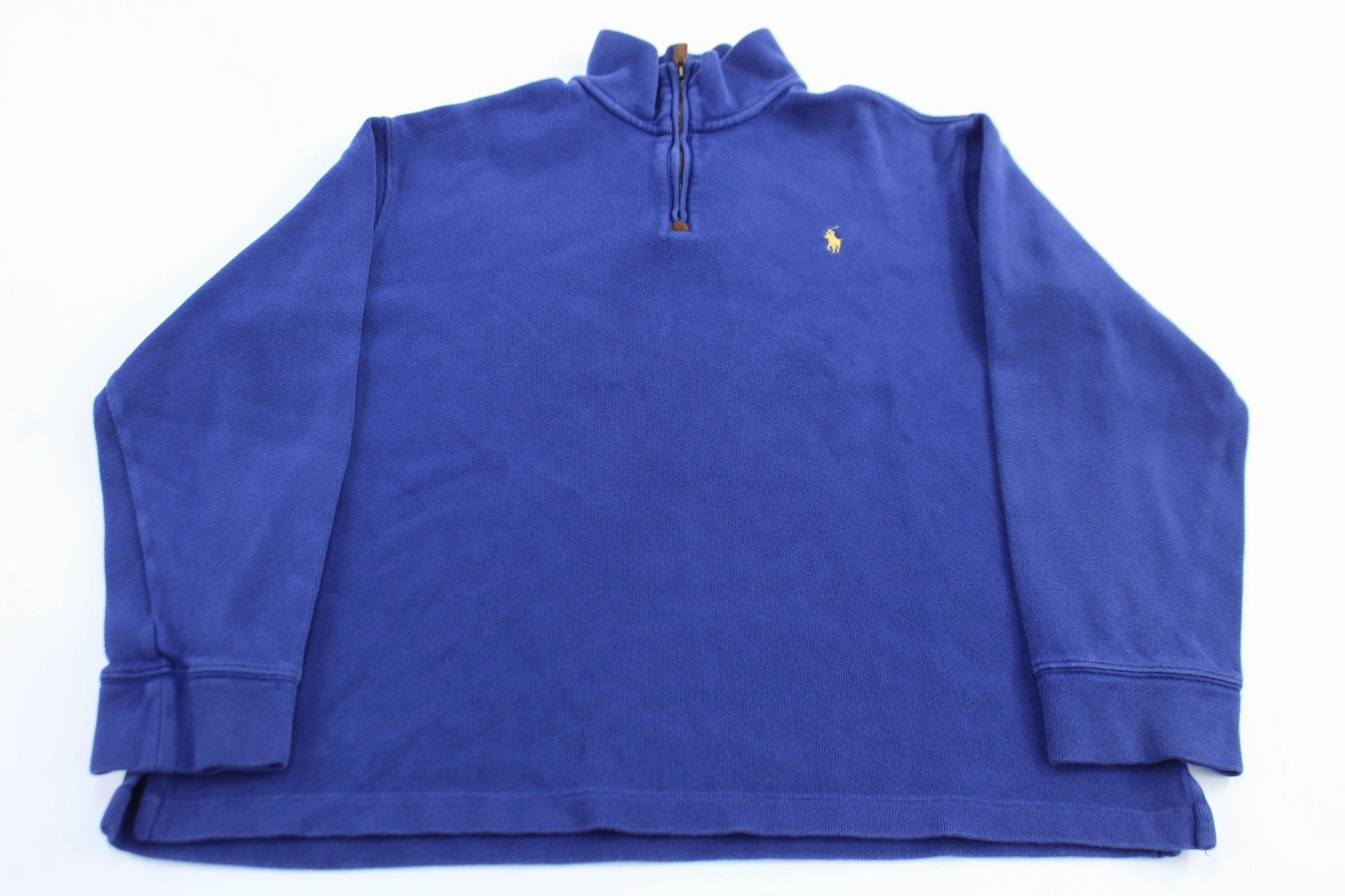 Lightweight Hoodie Stylish Fit Polo Ralph Lauren Embroidered Logo Blue Quarter Zip Sweater