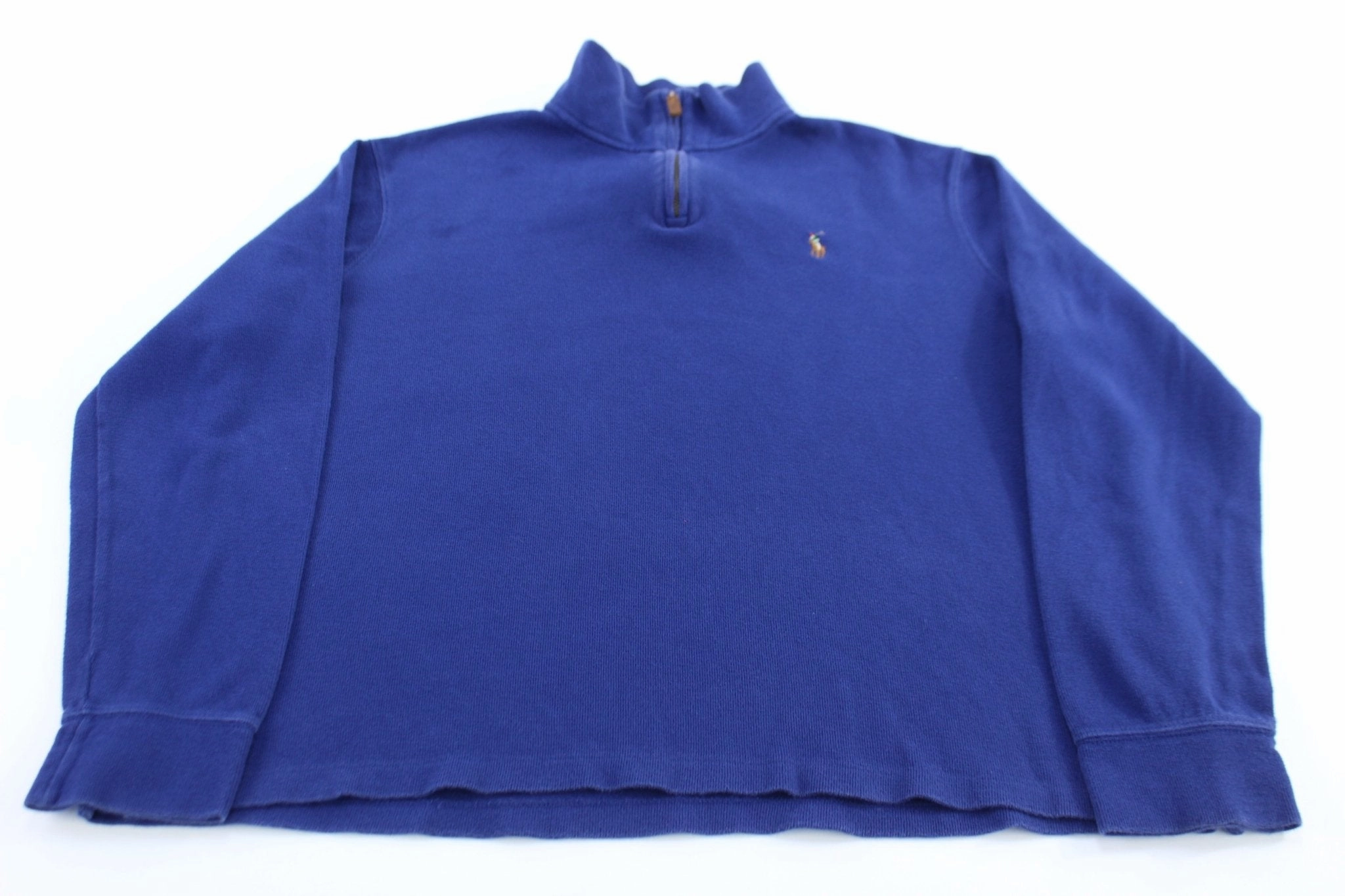 Polo Ralph Lauren Embroidered Logo Blue Quarter Zip Sweater Logo Design product eyewear protection