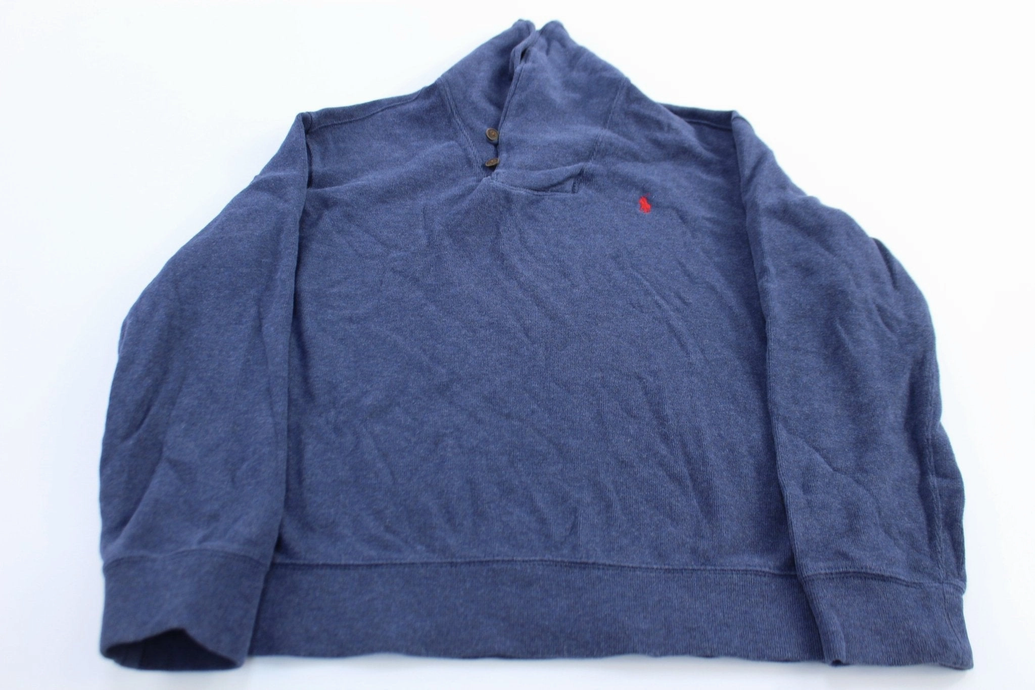 Warm in winter product safety Polo Ralph Lauren Embroidered Logo Blue Shawl Sweater