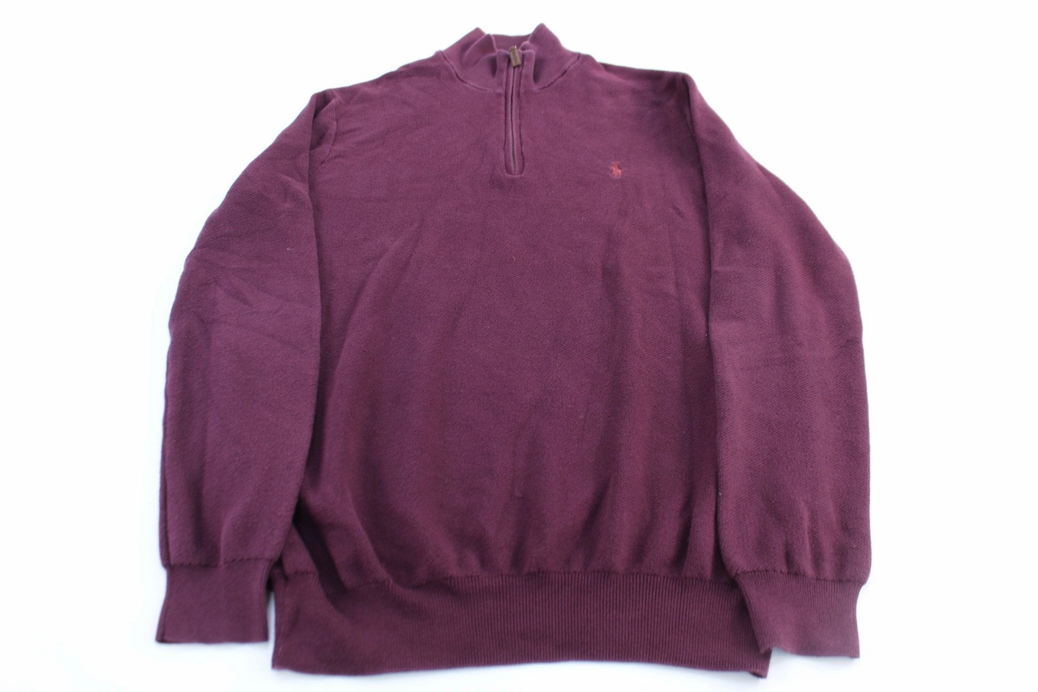 Polo Ralph Lauren Embroidered Logo Burgundy Pullover Sweater earthy colors