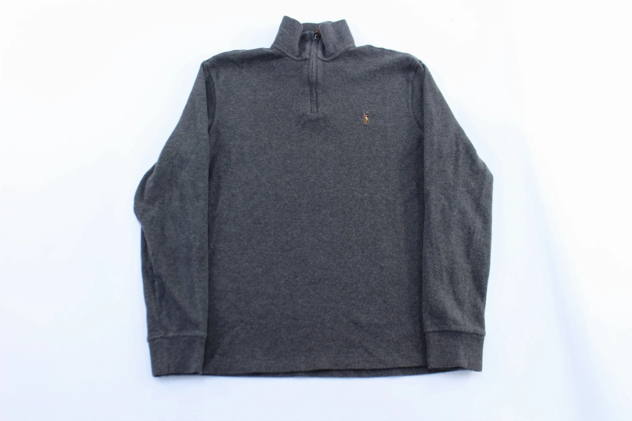 Polo Ralph Lauren Embroidered Logo Dark Grey Pullover Sweater hot weather wear